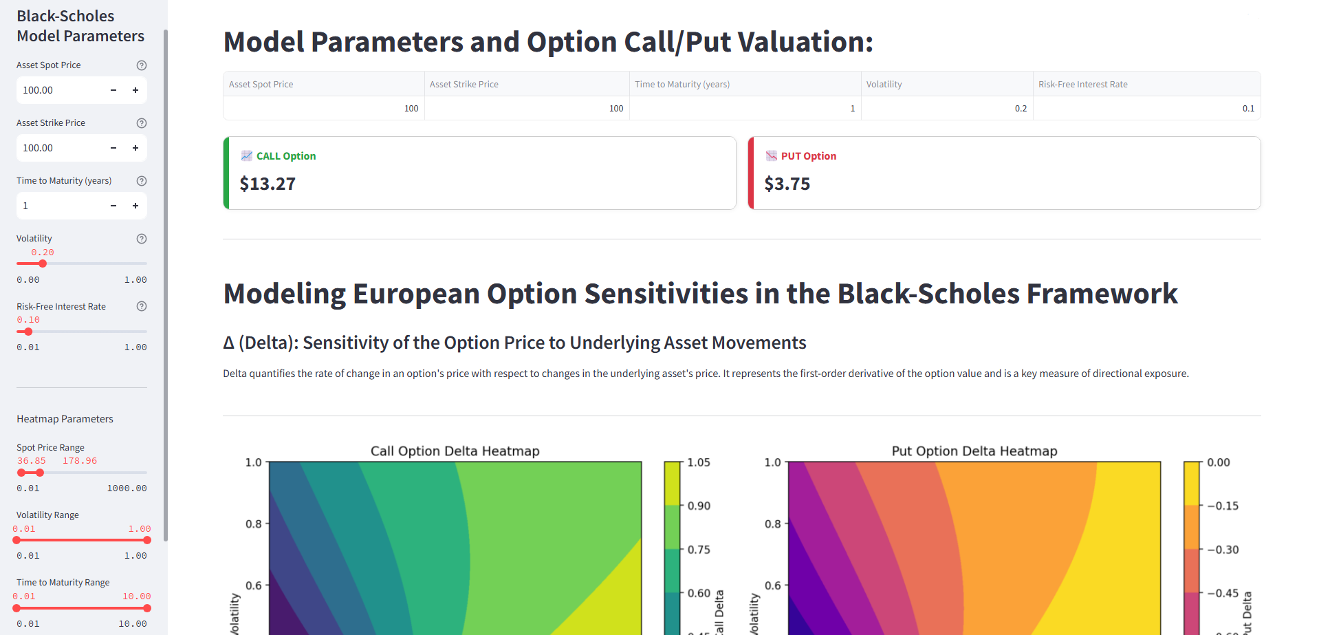 Black-Scholes Options Pricing Engine Preview