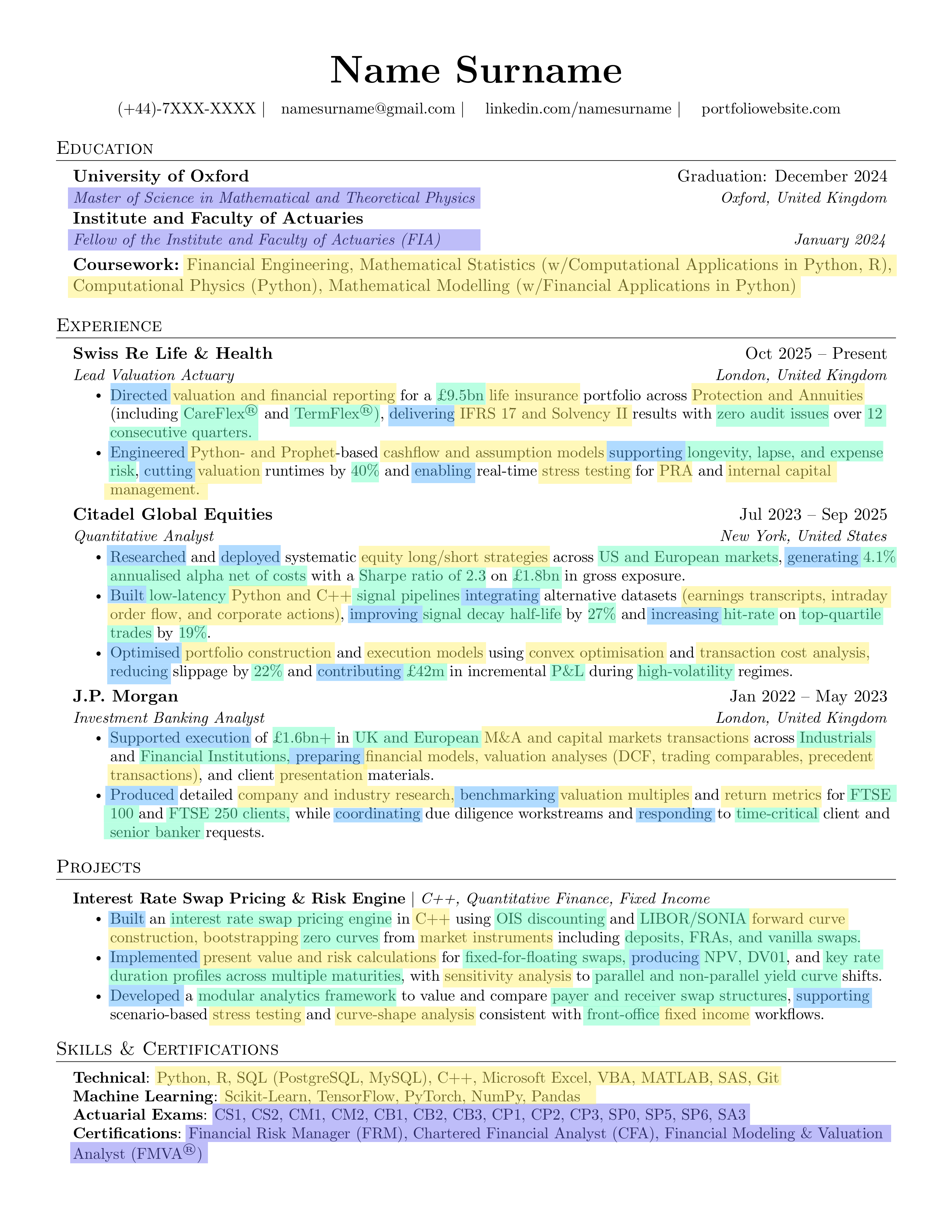 Experienced CV Template Preview